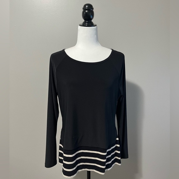 Joseph Ribkoff Top Style 174900 Black Long Sleeve Rounded Neckline - Picture 3 of 9
